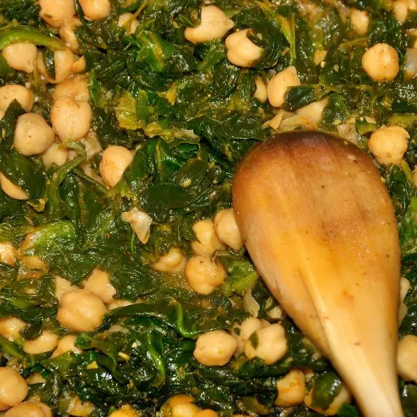 garbanzos con espinacas